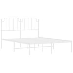 vidaXL Cadre de lit métal sans matelas et tête de lit blanc 135x190 cm