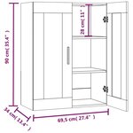 vidaXL Armoire murale suspendue Sonoma gris 69 5x34x90 cm