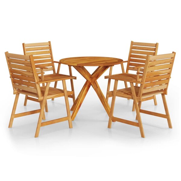 vidaXL Ensemble à manger de jardin 5 Pièces Bois d'acacia solide