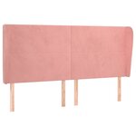 vidaXL Tête de lit avec oreilles Rose 163x23x118/128 cm Velours