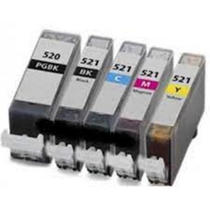 Pack de 5 cartouches compatibles pg520 cli521 pour imprimantes canon