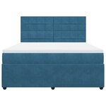 vidaXL Sommier à lattes de lit et matelas bleu 180x200 cm velours