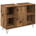 vidaXL Meubles de salle de bain 3 pièces en bois ancien et stratifié