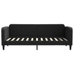 vidaXL Lit de jour avec gigogne et tiroirs sans matelas noir 80x200 cm
