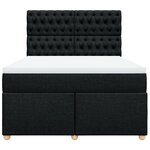 vidaXL Sommier à lattes de lit avec matelas Noir 140x200 cm Tissu