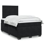 vidaXL Sommier à lattes de lit avec matelas Noir 120x200 cm Velours