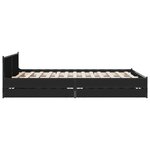 vidaXL Cadre de lit avec tiroirs sans matelas noir 120x190 cm