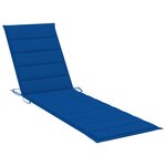 vidaXL Chaises longues lot de 2 avec coussin bleu royal Teck solide