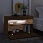 vidaXL Meuble TV avec lumières LED Chêne marron 60x35x40 cm