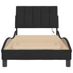 vidaXL Cadre de lit avec lumières LED noir 90x200 cm velours