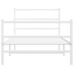 vidaXL Cadre de lit métal avec tête de lit/pied de lit blanc 100x190cm