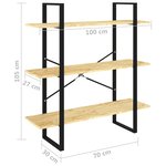 vidaXL Bibliothèque à 3 niveaux 100x30x105 cm Bois de pin massif