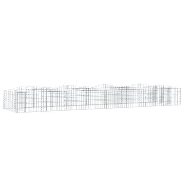 vidaXL Lit surélevé à gabions arqué 400x100x50 cm Fer galvanisé