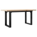 vidaXL Table basse cadre en O 90x40x45 5cm bois de pin massif et acier