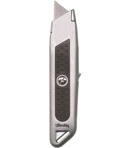 Cutter de sécurité métal bi-matière - Auto-rétractable - Lame trapèze SAFETOOL