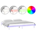 vidaXL Cadre de lit à LED sans matelas blanc 120x200 cm bois massif