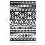vidaXL Tapis d'extérieur Noir 160x230 cm PP