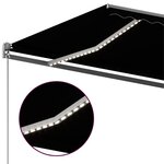 vidaXL Auvent automatique capteur de vent et LED 400x300 cm Anthracite
