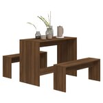 vidaXL Ensemble à manger 3 Pièces Chêne marron Bois d'ingénierie