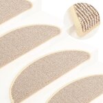 vidaXL Tapis de marches d'escalier 15 Pièces Blanc et marron 65x21x4 cm