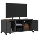 vidaXL Meuble TV noir 100 5x39x43 5 cm acier laminé à froid