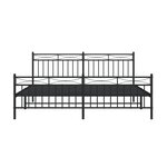 vidaXL Cadre de lit métal avec tête de lit/pied de lit noir 183x213 cm
