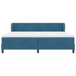 Lit avec sommier et matelas vidaXL Bleu foncé 200x200 cm Velours