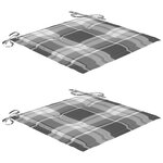 vidaXL Chaises de jardin avec coussins 2 Pièces Acacia solide et acier