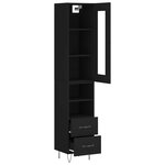 vidaXL Buffet haut Noir 34 5x34x180 cm Bois d'ingénierie