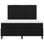 vidaXL Lit à sommier à ressort avec matelas noir 140x190 cm en tissu