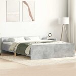 vidaXL Cadre de lit sans matelas gris béton 150x200 cm