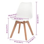 vidaXL Chaises à manger lot de 4 Blanc Plastique
