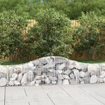 vidaXL Paniers à gabions arqués 14 Pièces 200x30x40/60 cm Fer galvanisé