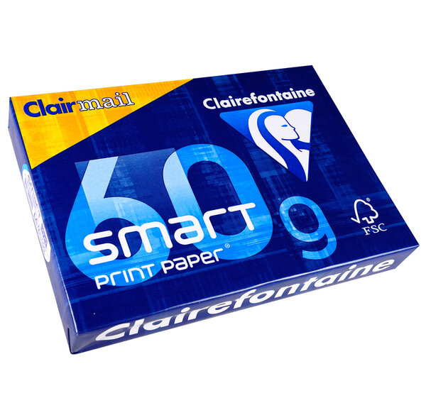 Ramette 500 Feuilles Smart 60g A4 210x297 mm Certifié FSC Blanc CLAIREFONTAINE