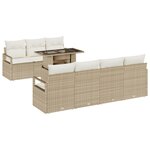 vidaXL Ensemble de Canapé de Jardin de 8 pièces avec Coussins en Poly Rotin Beige