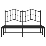 vidaXL Cadre de lit métal sans matelas avec tête de lit noir 140x200cm