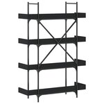 vidaXL Bibliothèque à 4 niveaux noir 100x33x145 5 cm bois d'ingénierie