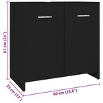 vidaXL Ensemble de meubles de salle de bain 4 Pièces Noir