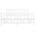 vidaXL Cadre de lit métal avec tête de lit/pied de lit blanc 135x190cm
