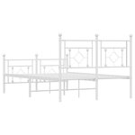 vidaXL Cadre de lit métal sans matelas et pied de lit blanc 120x190 cm