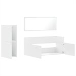 vidaXL Ensemble de meubles salle de bain 3 Pièces blanc bois d'ingénierie