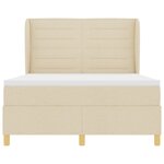 Lit à ressorts vidaXL avec matelas Crème 140x200 cm Tissu