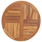 vidaXL Dessus de table Bois de teck solide Rond 2 5 cm 70 cm