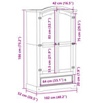 vidaXL Garde-robe Corona 102x52x186 cm bois de pin massif