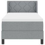 lit à sommier vidaXL avec matelas gris clair 80x200 cm tissu
