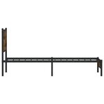 vidaXL Cadre de lit en métal sans matelas chêne fumé 75x190 cm