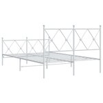 vidaXL Cadre de lit métal avec tête de lit/pied de lit blanc 120x200cm