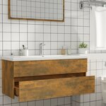 vidaXL Armoire de lavabo Chêne fumé 100x38 5x45 cm Bois d'ingénierie