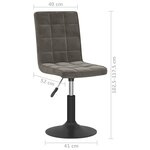 vidaXL Chaises pivotantes à manger lot de 6 gris foncé velours