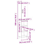 vidaXL Buffet haut Gris béton 34 5x34x180 cm Bois d'ingénierie
